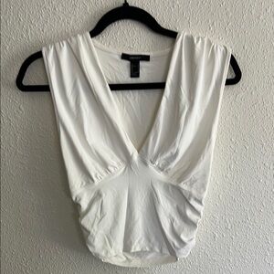 Forever 21 White V-Neck Tank Top